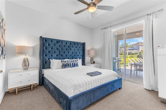 501 Burma St, Kissimmee, FL 34747 - carpeted bedroom with access to exterior and a ceiling fan
