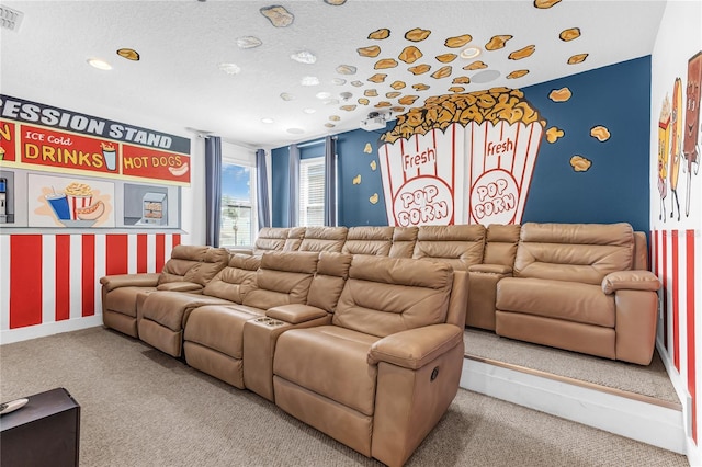 501 Burma St, Kissimmee, FL 34747 - home theater featuring visible vents, baseboards, carpet flooring, and wallpapered walls