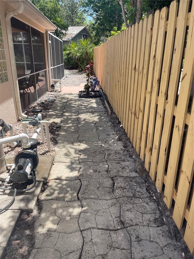 exterior space featuring fence
