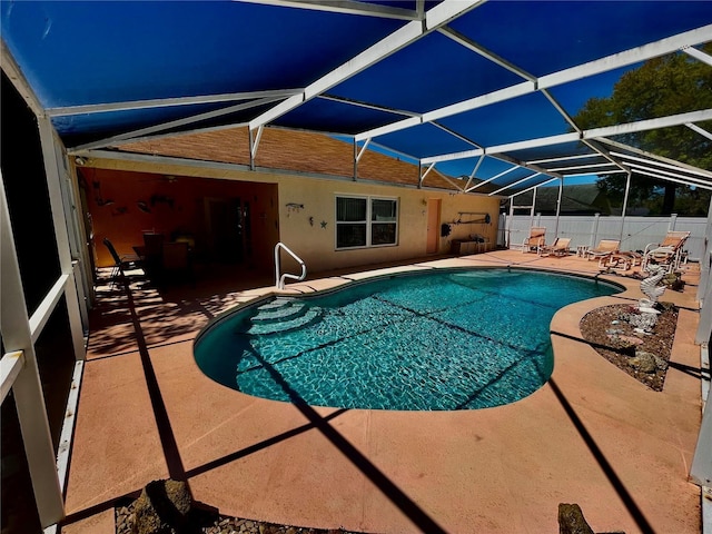 6037 Hickory Grove Ln, Port Orange, FL 32128 - view of swimming pool with a patio and a lanai