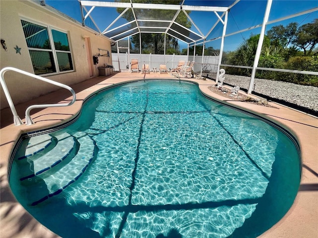 6037 Hickory Grove Ln, Port Orange, FL 32128 - view of pool featuring a patio and glass enclosure