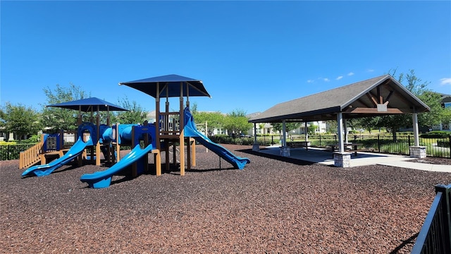 communal playground with fence