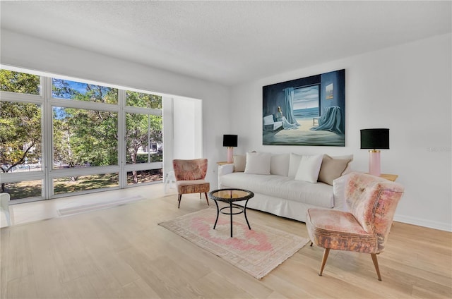 700 Melrose Ave Unit L-23, Winter Park, FL 32789 - living room featuring a textured ceiling and wood finished floors