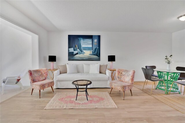 700 Melrose Ave Unit L-23, Winter Park, FL 32789 - living room featuring baseboards, wood finished floors, and a textured ceiling