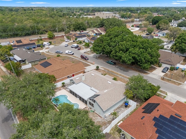aerial view with a residential view
