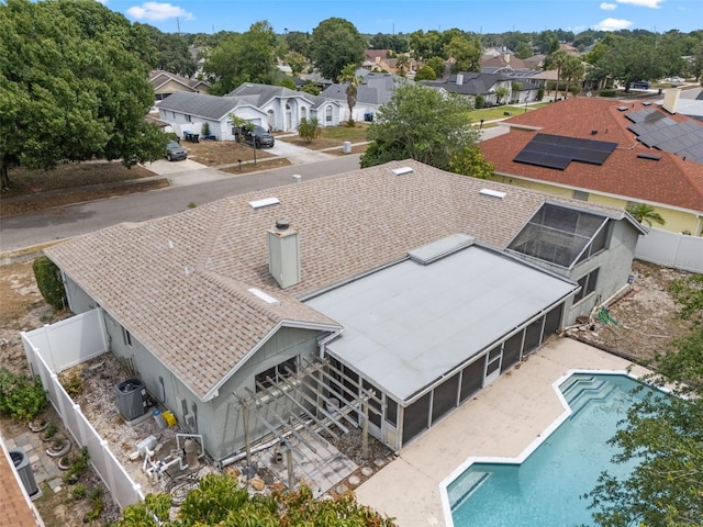 bird's eye view with a residential view