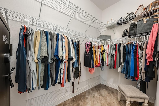 5729 Hickey Way, The Villages, FL 32163 - walk in closet featuring wood finished floors