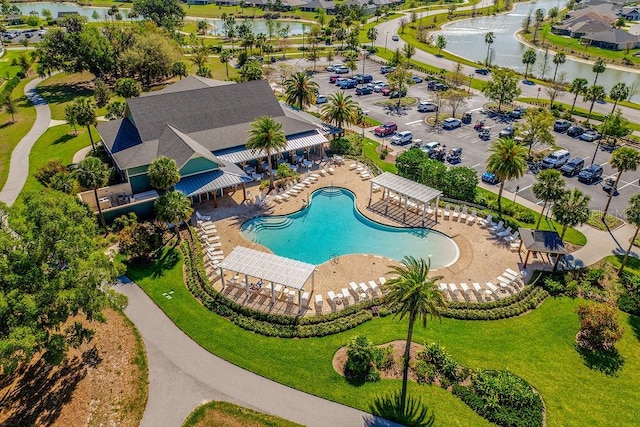 5729 Hickey Way, The Villages, FL 32163 - birds eye view of property featuring a water view