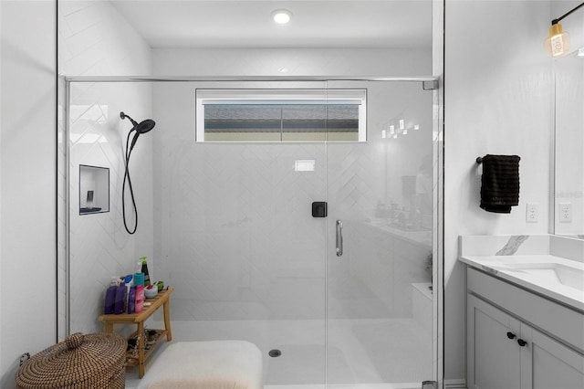 4911 Shady Pines Dr, Saint Cloud, FL 34772 - full bath featuring vanity and a stall shower