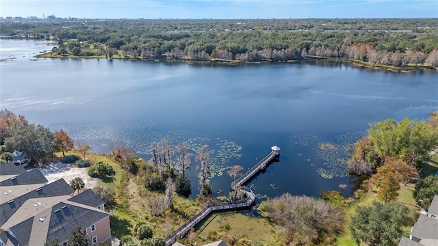 3384 Corona Village Way Unit 202, Orlando, FL 32835 - birds eye view of property with a water view and a view of trees