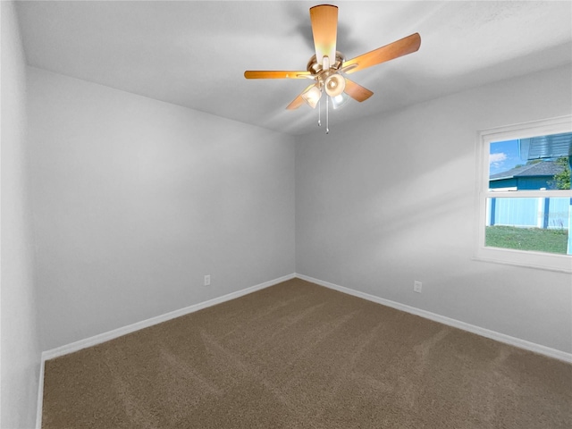 6 Almond Trce, Ocala, FL 34472 - unfurnished room with a ceiling fan, baseboards, and dark carpet