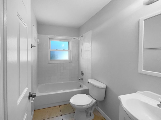6 Almond Trce, Ocala, FL 34472 - full bathroom with tile patterned floors, toilet, a sink, shower / bathing tub combination, and baseboards