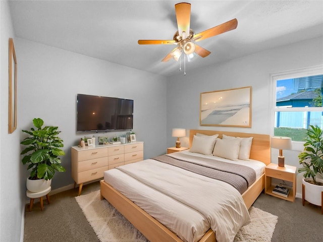 6 Almond Trce, Ocala, FL 34472 - bedroom with baseboards, light colored carpet, and a ceiling fan