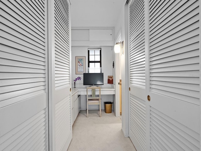 office space with light carpet