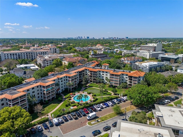 aerial view featuring a view of city