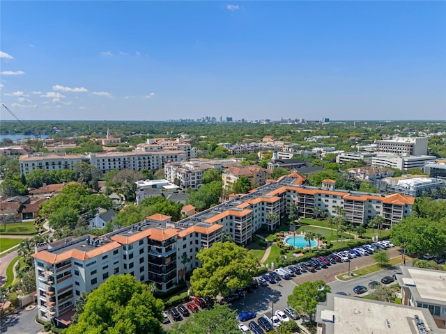 drone / aerial view featuring a view of city