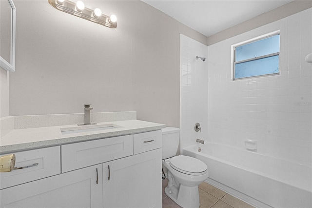 4751 Deer Run Rd, Saint Cloud, FL 34772 - full bathroom featuring tile patterned floors, shower / bathtub combination, toilet, and vanity