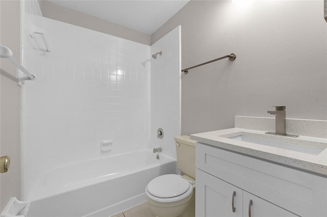 4751 Deer Run Rd, Saint Cloud, FL 34772 - full bathroom with tub / shower combination, toilet, vanity, and tile patterned flooring
