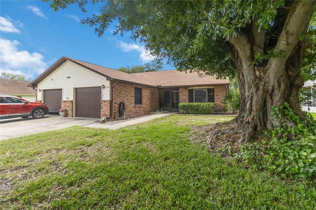 1148 Monroe Ave, Saint Cloud, FL 34769 - single story home featuring brick siding, a garage, a front lawn, and concrete driveway