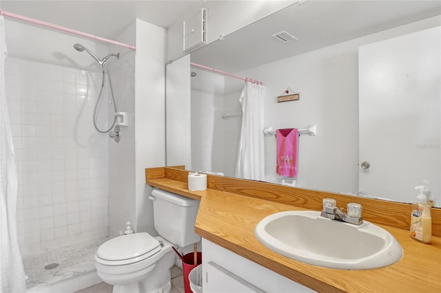 2465 S Washington Ave Unit A402, Titusville, FL 32780 - bathroom with vanity, toilet, visible vents, and a stall shower
