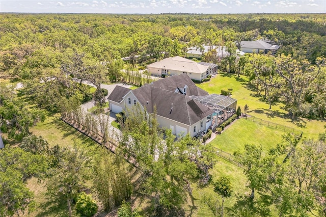 1570 Oakford Rd, Sarasota, FL 34240 - aerial view of property and surrounding area featuring a heavily wooded area