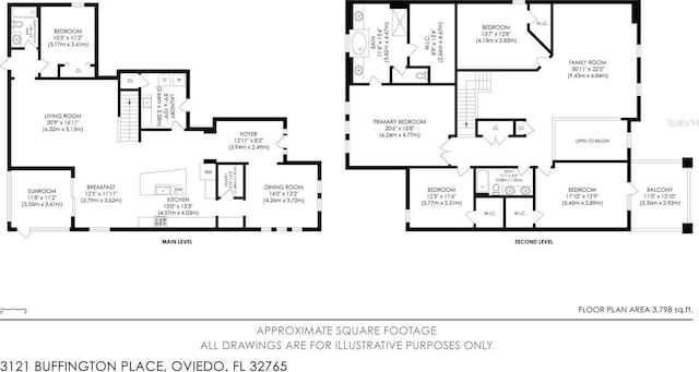 3121 Buffington Pl, Oviedo, FL 32765 - floor plan / room layout