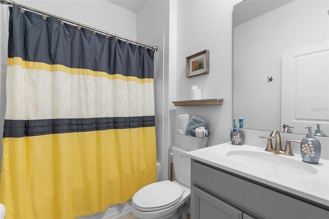 5052 Blanchard Ct, Saint Cloud, FL 34772 - bathroom with shower / bath combination with curtain, toilet, and vanity