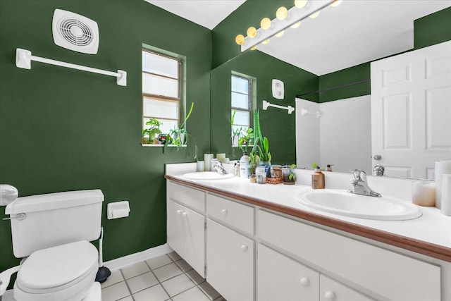 10400 Hunters Trail Ct, Orlando, FL 32817 - full bath with tile patterned floors, visible vents, toilet, and a sink