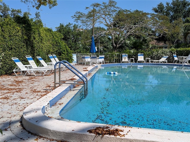 2155 Wood St Unit B4, Sarasota, FL 34237 - community pool featuring view of scattered trees and a patio area