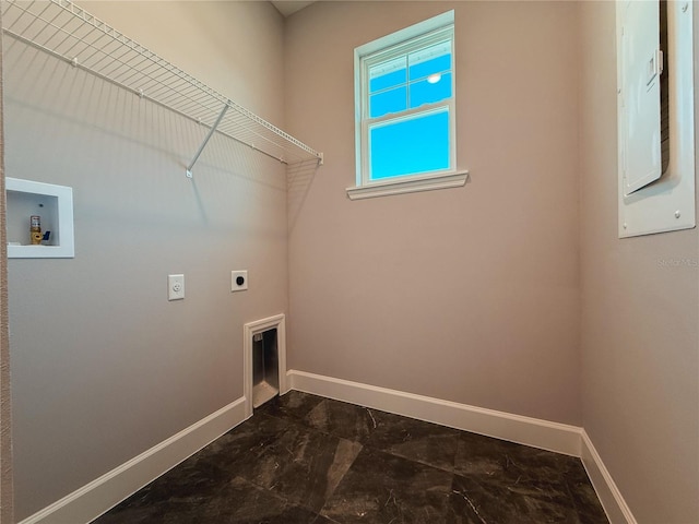311 W Delaware Ave, Lake Helen, FL 32744 - laundry area featuring hookup for an electric dryer, baseboards, hookup for a washing machine, and electric panel