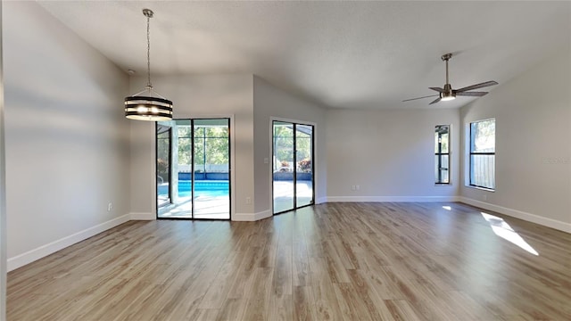 213 Almaden Ct, Winter Springs, FL 32708 - empty room featuring baseboards, ceiling fan, and light wood finished floors