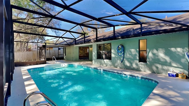 213 Almaden Ct, Winter Springs, FL 32708 - outdoor pool with glass enclosure, fence, and a patio area
