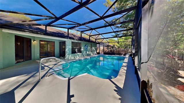 213 Almaden Ct, Winter Springs, FL 32708 - view of pool featuring a patio, a fenced in pool, and glass enclosure