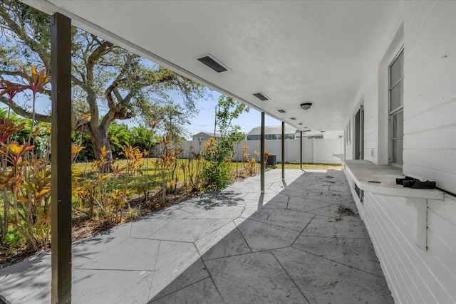view of patio featuring a fenced backyard
