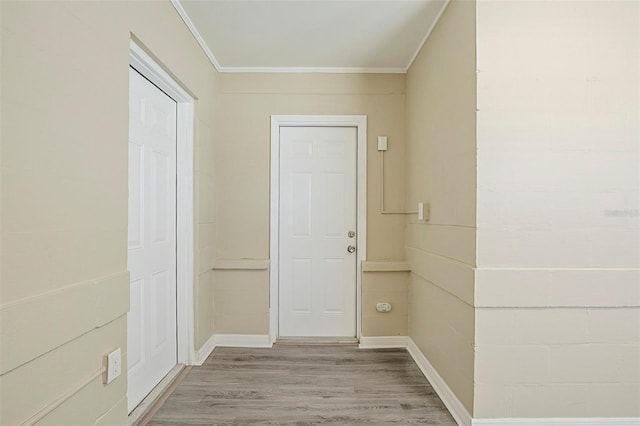 3645 6th St S, Saint Petersburg, FL 33705 - hall with ornamental molding and light wood-style floors