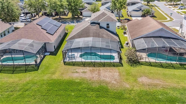 aerial view featuring a residential view