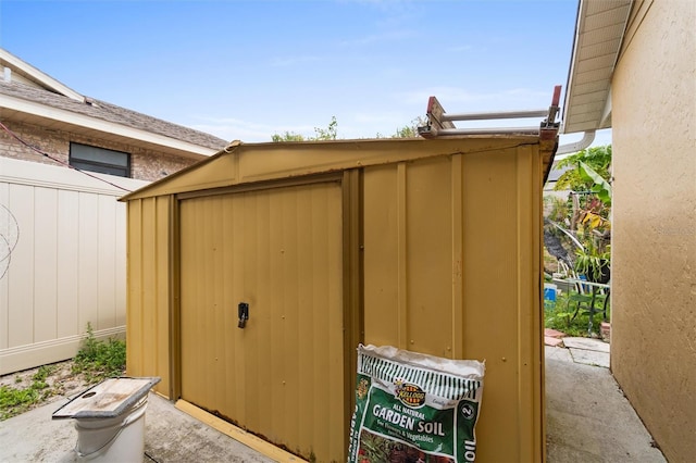 view of shed