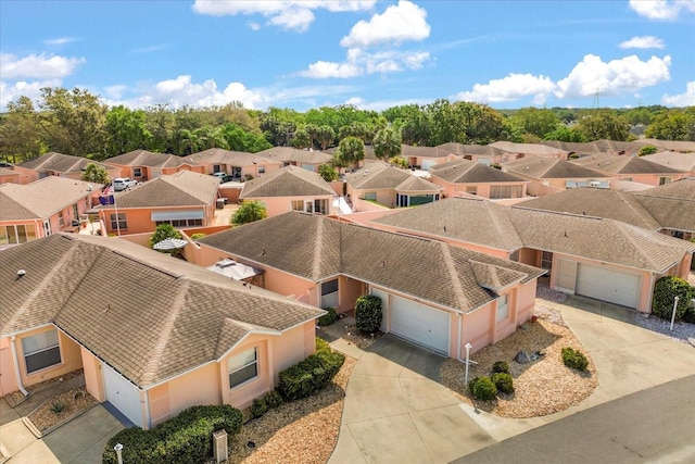 aerial view with a residential view