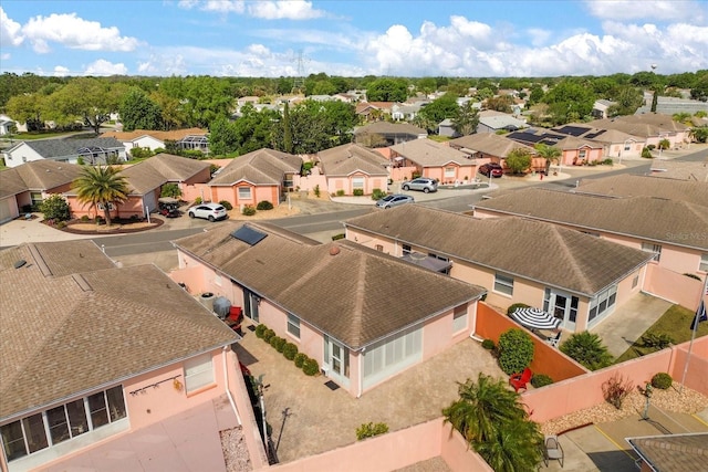 drone / aerial view with a residential view