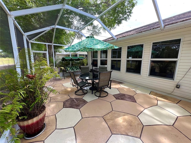 4638 River Ridge Drive, Leesburg, FL 34748 - view of patio / terrace with outdoor dining space and a lanai