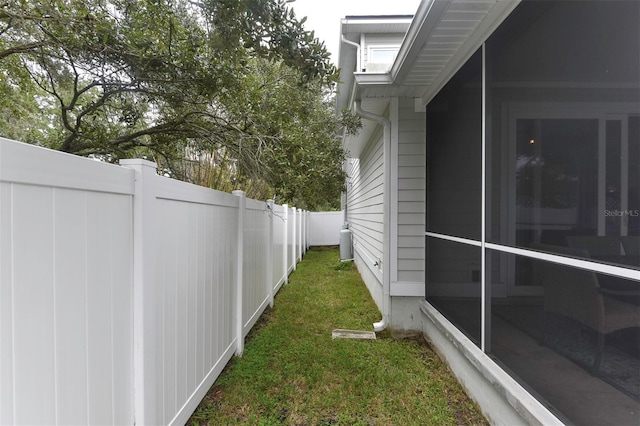 view of yard with fence
