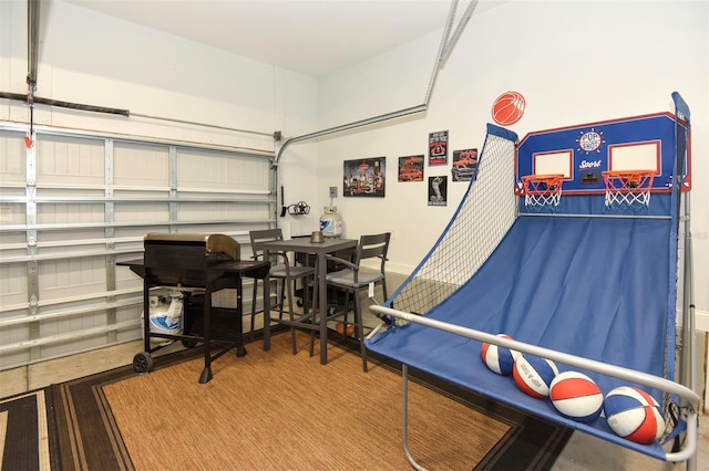 rec room with baseboards
