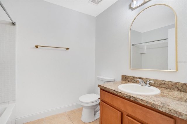 10124 Shadow Leaf Ct, Orlando, FL 32825 - full bathroom featuring vanity, toilet, tile patterned floors, tub / shower combination, and visible vents