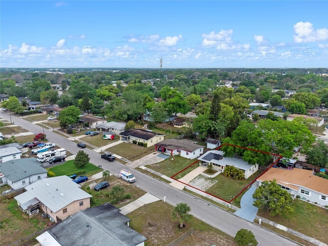 drone / aerial view with a residential view