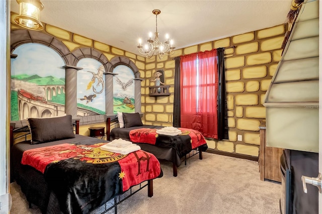 2805 Bookmark Dr, Kissimmee, FL 34746 - sitting room featuring carpet floors and a notable chandelier