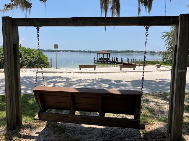 9676 Wild Oak Dr, Windermere, FL 34786 - view of community featuring a water view and a dock
