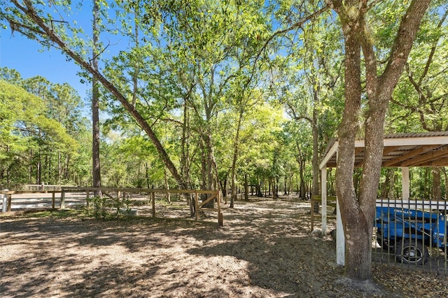 view of yard featuring fence