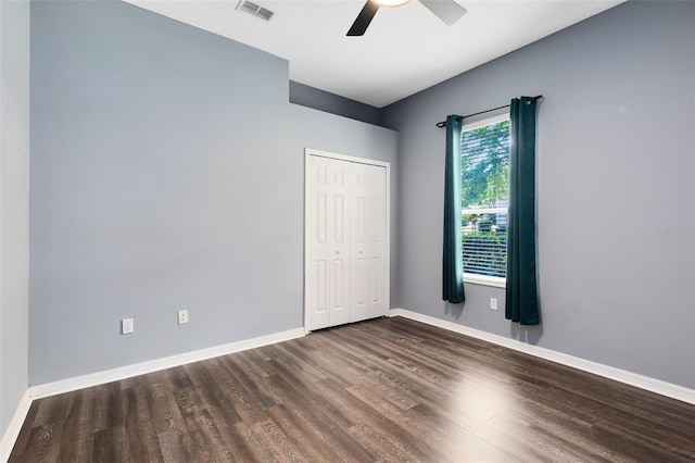 640 Brookfield Pl, Apopka, FL 32712 - spare room featuring baseboards, visible vents, wood finished floors, and a ceiling fan
