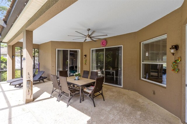 640 Brookfield Pl, Apopka, FL 32712 - view of patio featuring a ceiling fan and outdoor dining space