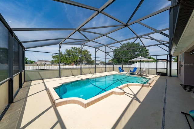654 Chadbury Way, Kissimmee, FL 34744 - view of pool with a fenced backyard, a fenced in pool, a lanai, and a patio